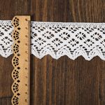 Кружево вязаное (тесьма) 50 мм / 10 метров, TBY.1003 цв.01 белый, Kruzhevo