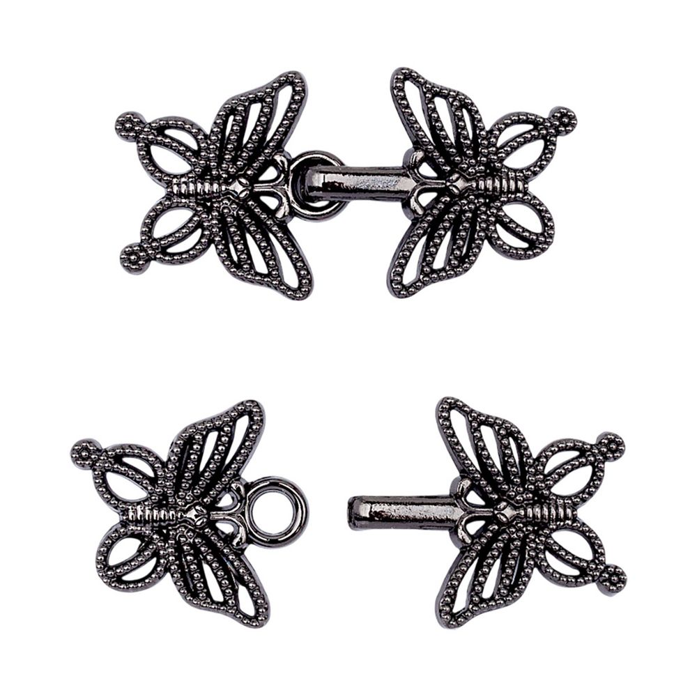 Крючки пришивные декоративные 35х20 мм, pewter, 10 шт