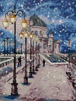 Алмазная (кристальная) мозаика Фрея ALPD-171, на подрамнике Зимний Храм Христа Спасителя, 30х40 см