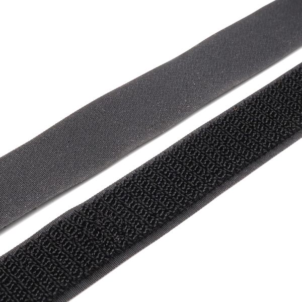 Лента контактная липучка (велкро) пришивная 25 мм / 25 метров, безворсовая, 100% нейлон, черный, ПЕТЛЯ, качество 