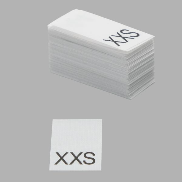 Этикетка-размерник, белый, 10х20 мм, 100 шт, XXS