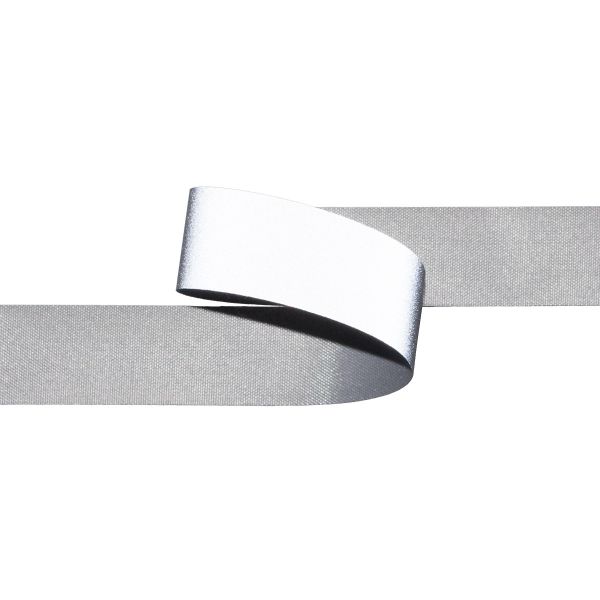 Лента светоотражающая (катафотная) [cpl:360], 15 мм / 50 метров, 100% п/э, серый, Gamma JF9002