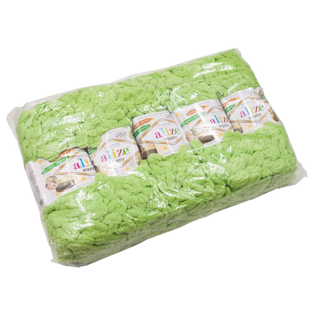 Пряжа Alize (Ализе) Puffy / уп.5 мот. по 100 г, 9м, 103 спаржа