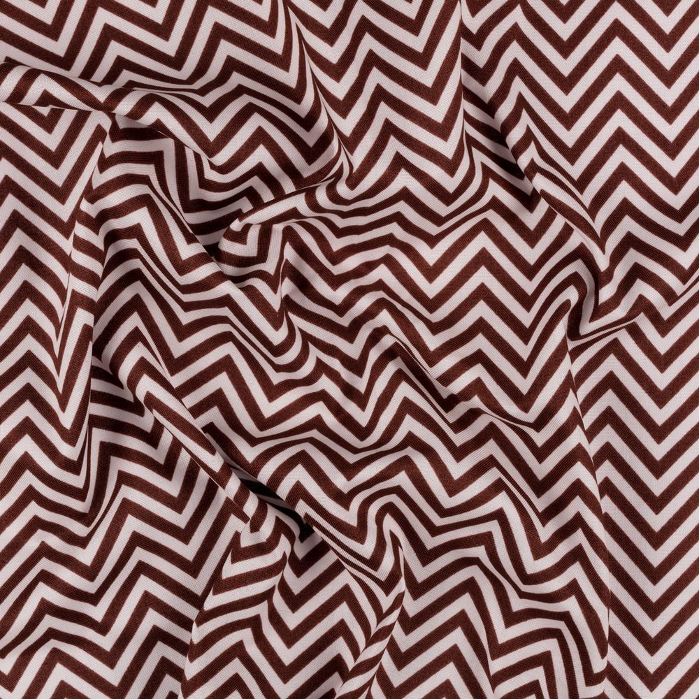 Ткань для пэчворка Peppy Бабушкин сундучок, рулон 112 см / 5 метров, БС-08 зигзаг коричневый, Peppy