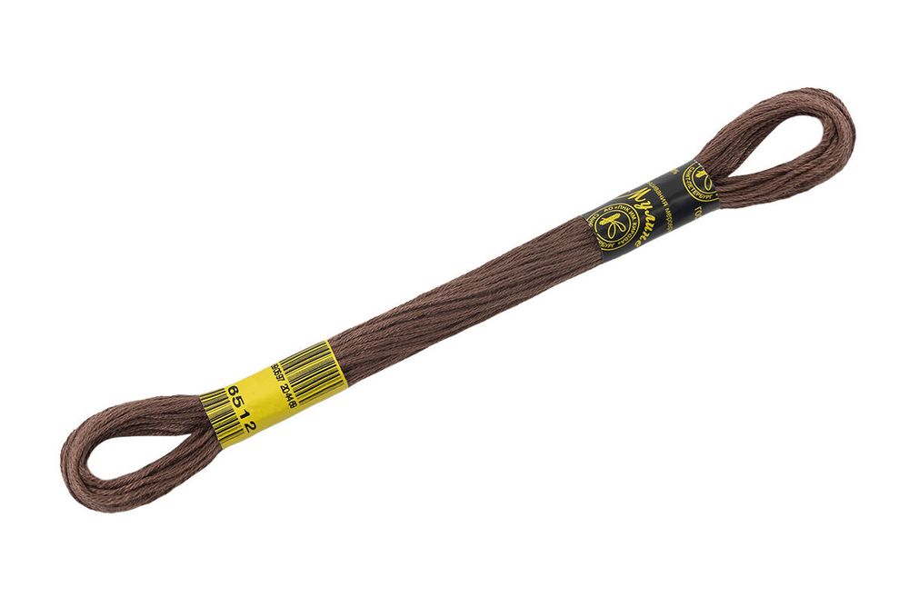 Мулине ПНК им.Кирова цв.6512 т.коричневый, Россия, 24 мотка по 8 метров