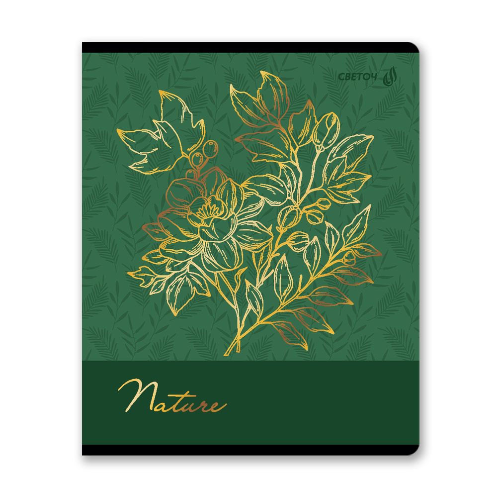 Тетрадь ученическая общая, тиснение золотой фольгой, A5 48 л. на скобе 65 г/м², белизна 100% 10 шт клетка, 01514 Золотые моменты, Светоч Т199