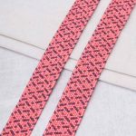 Стропа (ременная лента) 40 мм / 45.72 метра, [48.20 г/пог.м], с принтом эластичная, ZH837 красный/черный, 3Al294