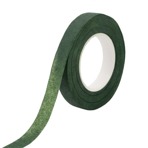 Тейп-лента флористическая 12 мм / 27 метров, 2 шт, А2 темно-зеленый, QYF-005