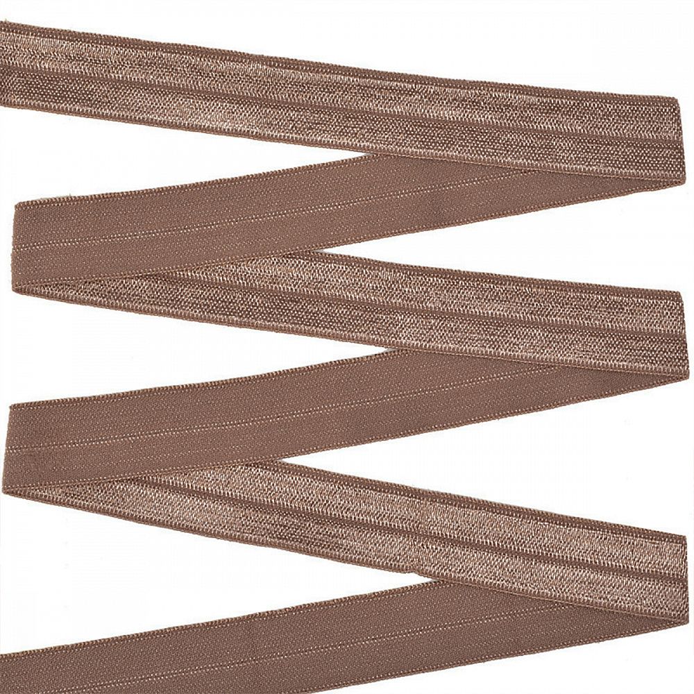 Резинка бельевая (окантовочная) блестящая 15.0 мм / 1000 метров, св.коричневый F293