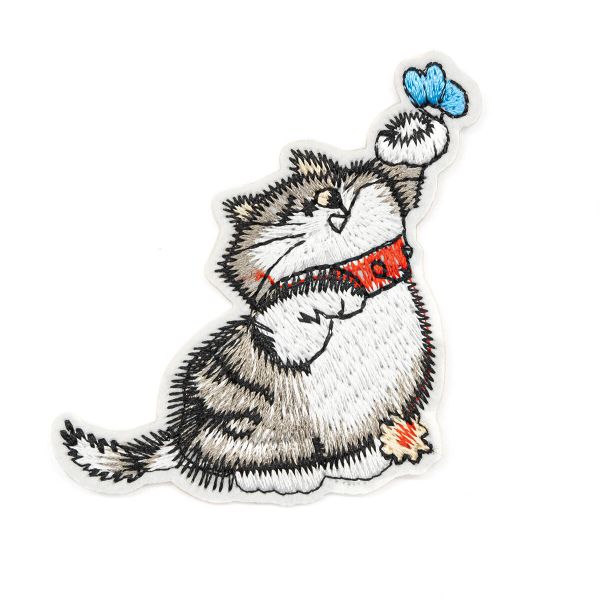 Термоаппликация Кот с цветком, 6,5х5,5см, Hobby&Pro