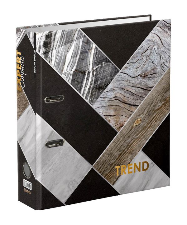 Регистратор ламинированный Wood&Stone 75 мм, 10 шт, Trend A4 арочный механизм, гранит EC752702, Expert Complete