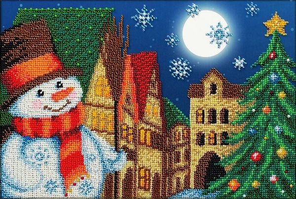 Набор для вышивания бисером Паутинка, Рождественский сторож 30х20 см