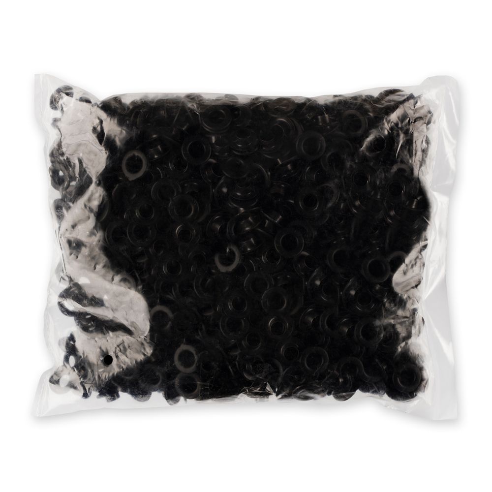 Люверсы металл ⌀_9.0 мм (внутр.), 1000±20 шт, чёрный, покрытие soft-touch, Gamma №24