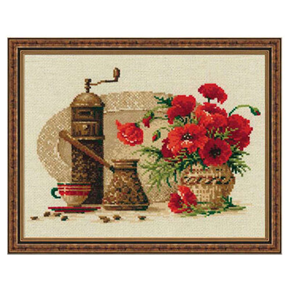 Набор для вышивания нитками Риолис, Кофе, 30х24 см Набор для вышивания нитками Риолис, Кофе, 30х24 см