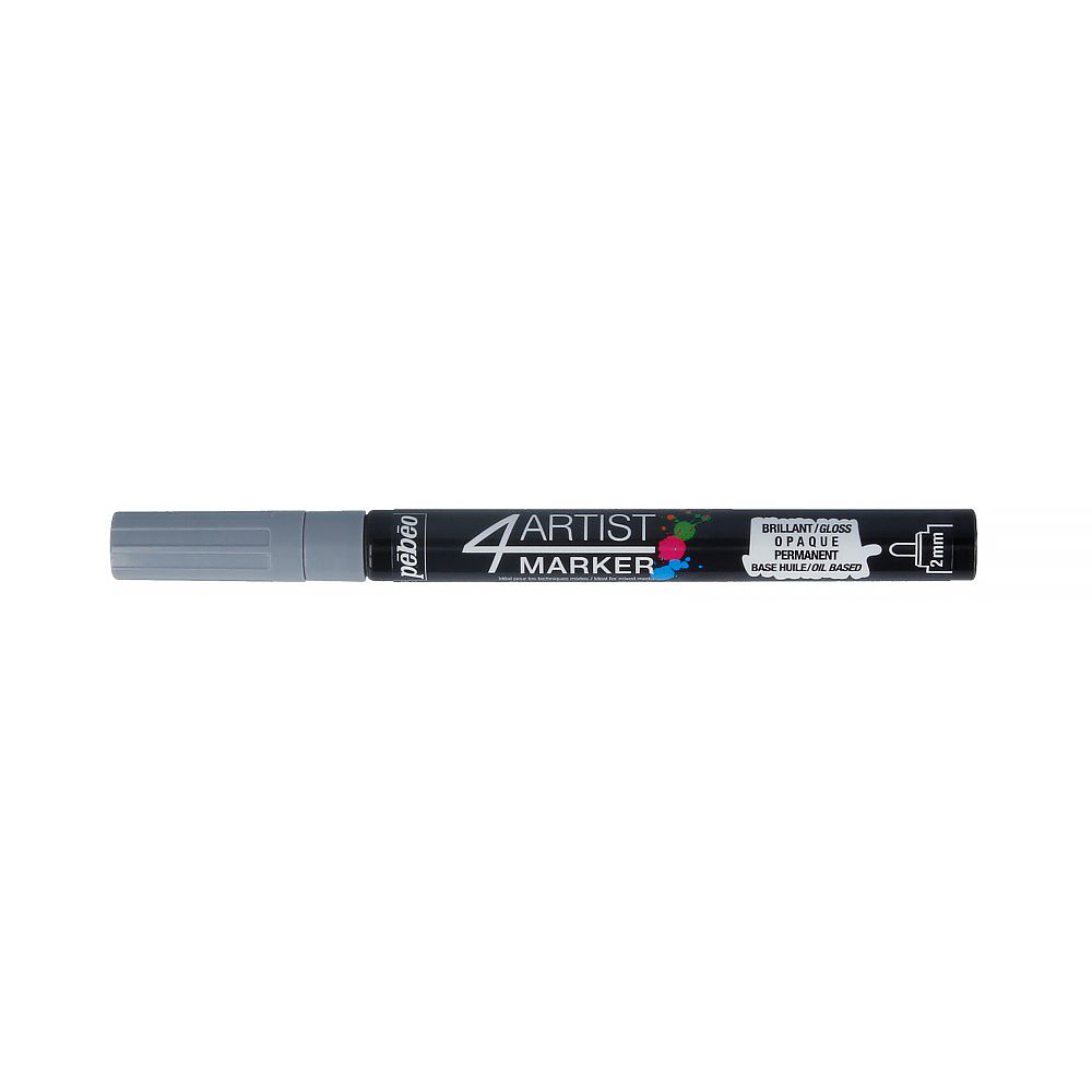 Маркер художественный 4Artist Marker на масляной основе 2 мм, перо круглое, 6 шт, 580048 серый, Pebeo