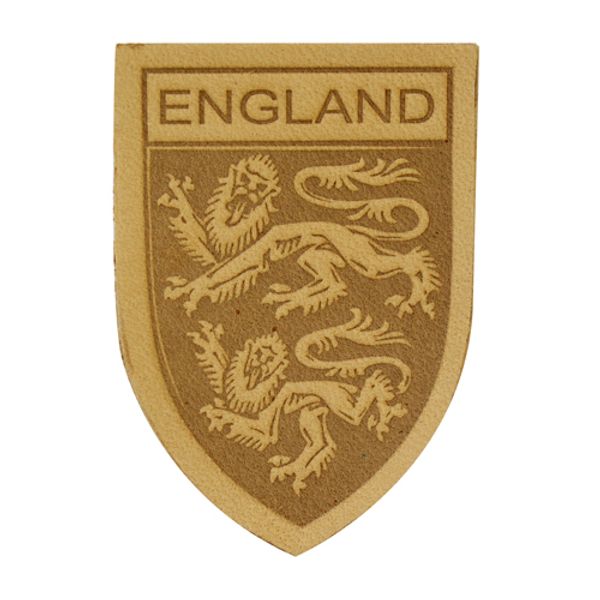 Термоаппликация из кожи Герб England 3,9х5,5см, 100% кожа, 41 бежевый