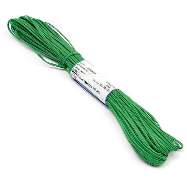 Шнур сутажный ⌀2.5-3.0 мм / 20 метров, зеленый