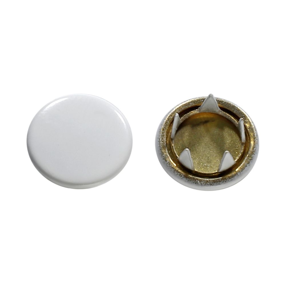 Часть кнопки трикотажной ⌀10 мм, металл, белый, 100 шт