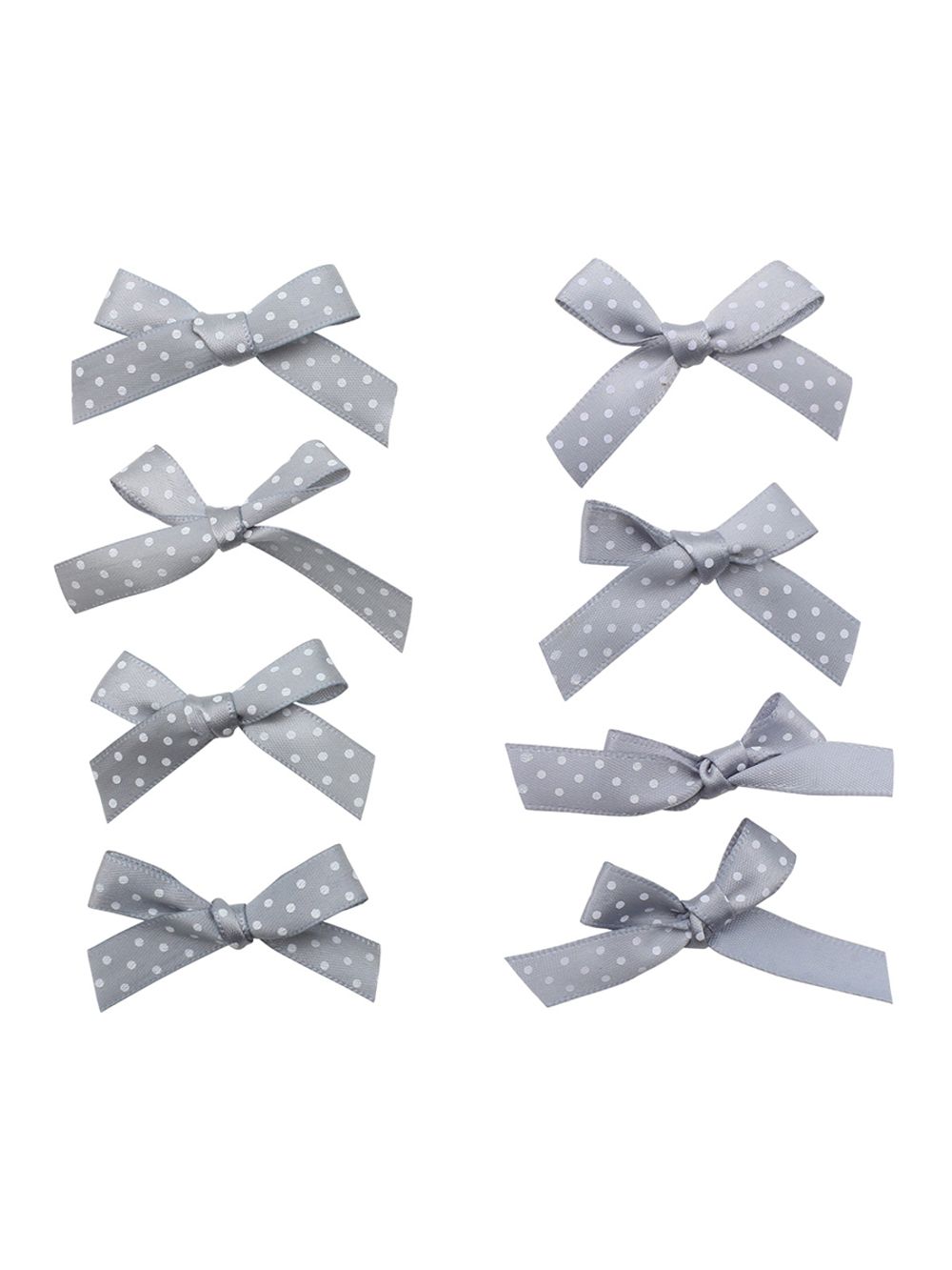 Бантики пришивные 3х2 см, 8 шт, св. серый горох