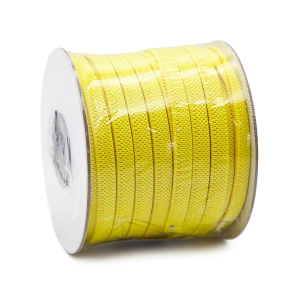 Резинка плоская обувная 8.0 мм / 25 метров, 6.6 г/м, эластичность 160%, L9717 желтый, D107