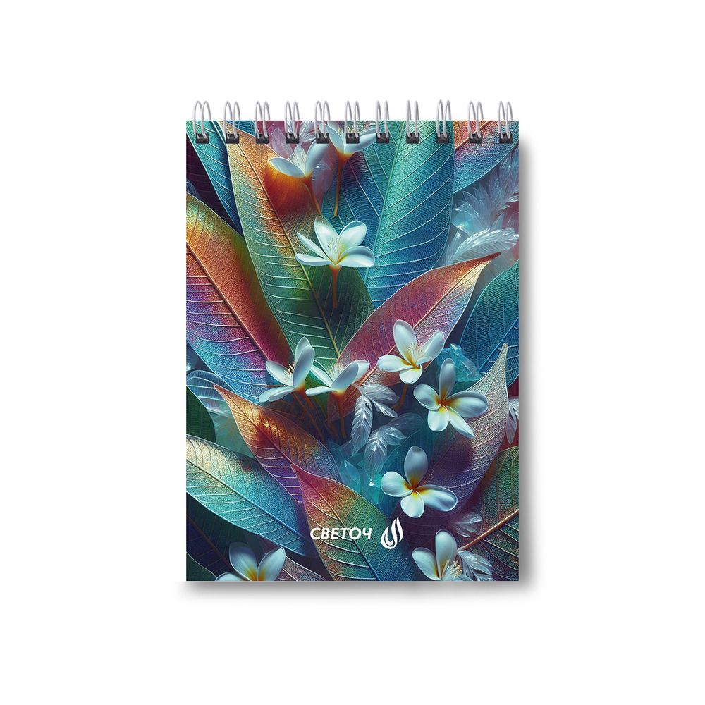 Блокнот на гребне, выборочный лак, A6 80 л., 4 шт, клетка, Во всей красе 01202, Светоч Б122