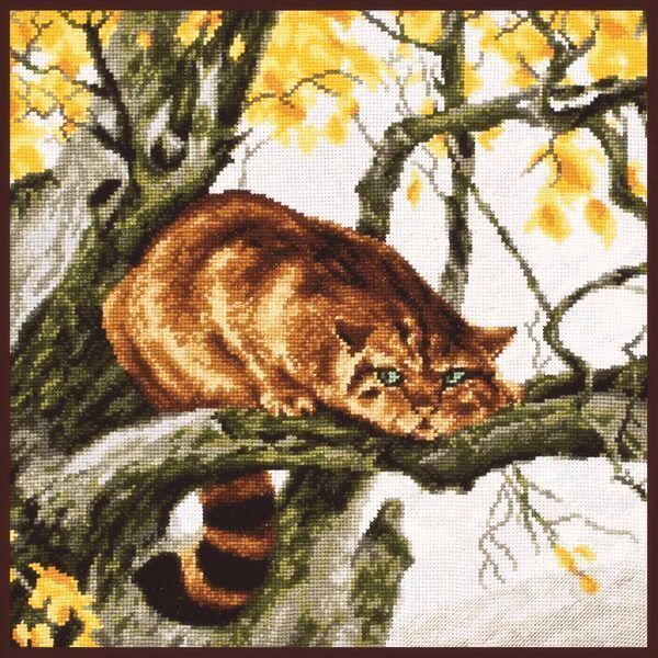 Набор для вышивания нитками Палитра, Рыжий охотник 27х26см