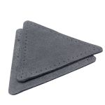 Заплатки пришивные из замши, треугольник равносторонний 8см с перфорацией, 2 шт, 100% кожа, 26 серый, 59126