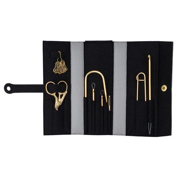 Набор аксессуаров для вязания в фетровом футляре, 18 предметов, Pony, 61056