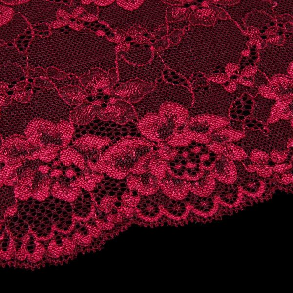Кружево бельевое эластичное 180 мм / 13.72 м, цв. C520 т.красный