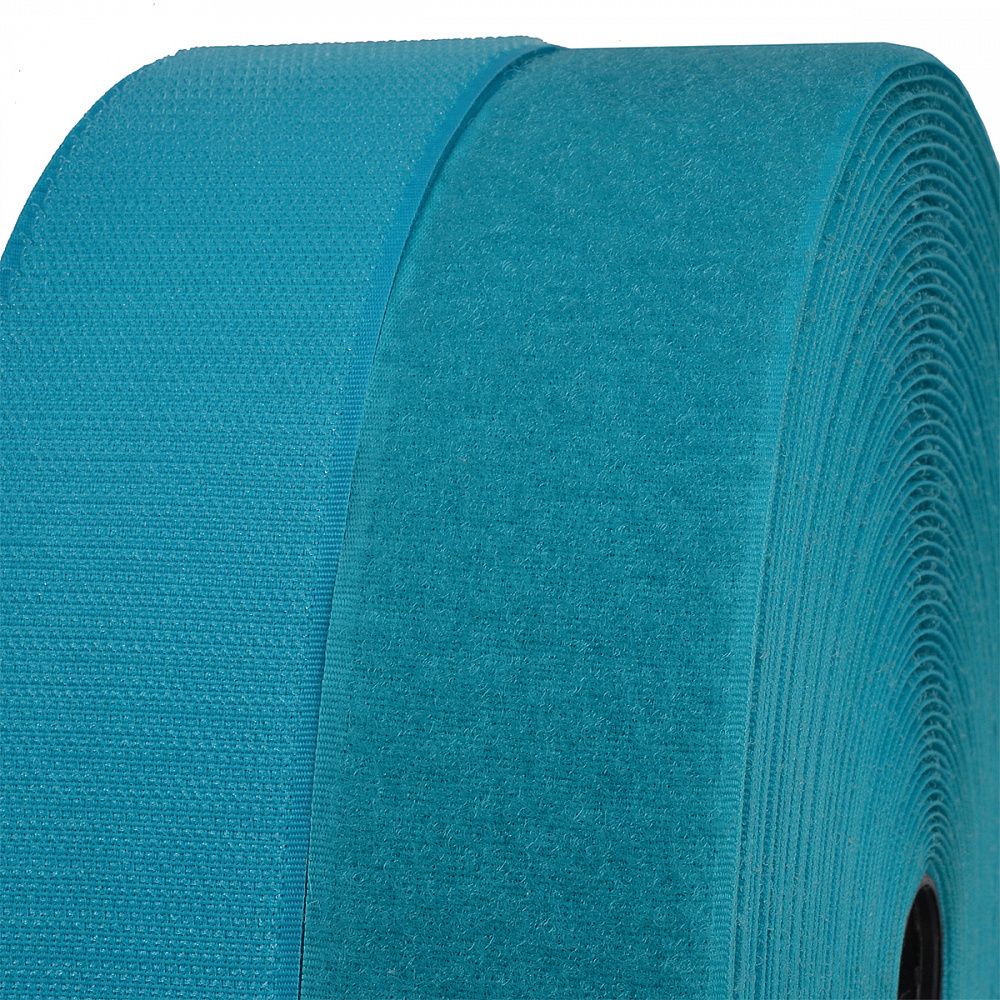 Лента контактная липучка (велкро) пришивная 50 мм / 25 метров, F189 (183) бирюза, /пара/, кач."B" /TOS/