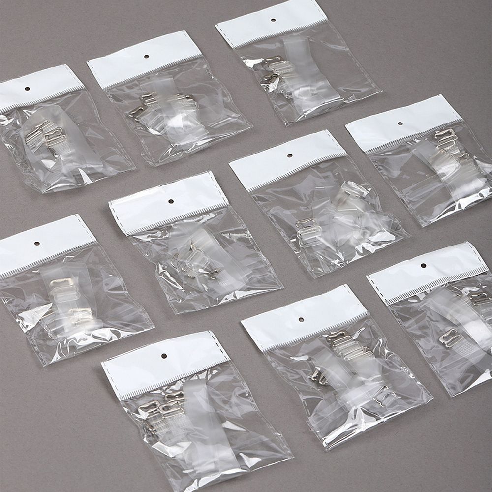 Бретели для бюстгальтера 10 мм, цв.прозрачный матовый, никель, TBY.0T101, уп 10 пар