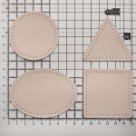 Набор заплаток пришивных из кожи, круг, квадрат, треугольник, овал 6см, с перфорацией, 4 шт (06 бежевый), 9723