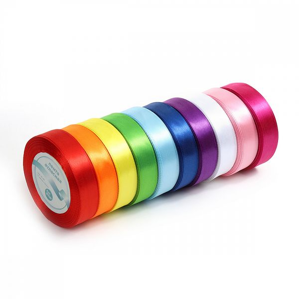 Лента атласная 1-сторонняя 20.0 мм / 10 шт по 22.5±1 метра, набор Радужный2 Magic4Hobby