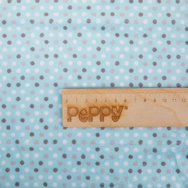 Плюш (ткань) Peppy Mockingbird Cuddle 440 г/м², 48х48 см, dottie dot saltwater