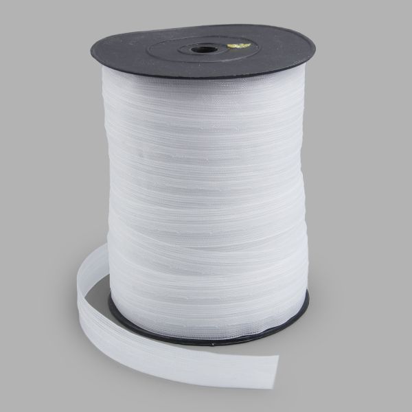 Лента (тесьма) шторная для римских штор (1 ряд петель) 18 мм / 100 метров, с продольным карманом