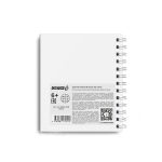 Записная книжка с пластиковой обложкой, тиснение серебряной фольгой, 500 мкр, на гребне, A6 80 л., 4 шт, клетка, Бирюза 01046, Светоч 80ЗК33