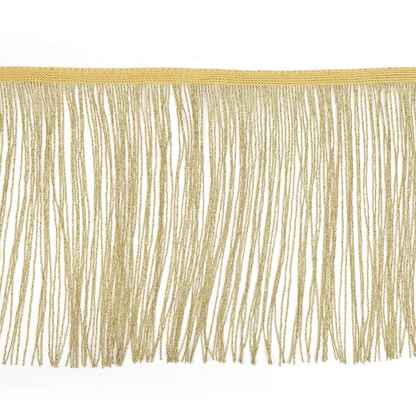 Бахрома отделочная широкая 200.0 мм / 5 метров, с люрексом, золото