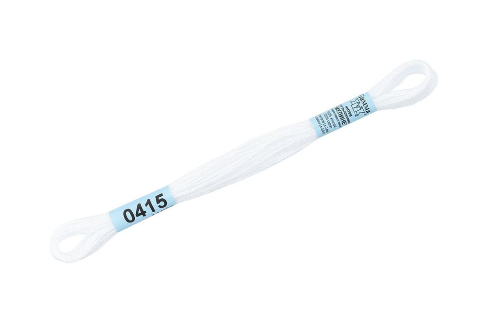 Мулине Gamma 100% хлопок, цв.0415 белый, 24 мотка по 8 метров