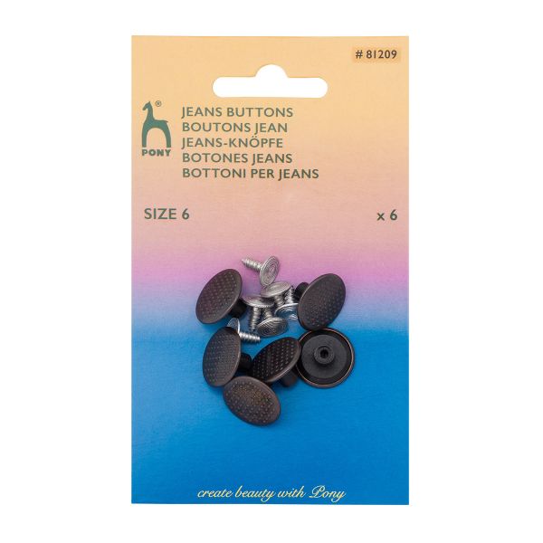 Пуговицы джинсовые ⌀17 мм, Точки, материал верха: латунь, т.медь, 6 шт, Pony, 81209