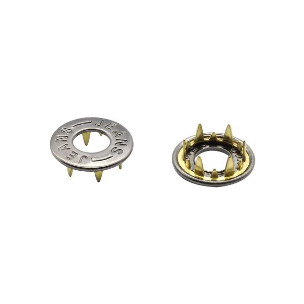 Кнопка клямерная ⌀17.0 мм, JEANS, цв.металл, белый графит, (ЧАСТЬ A), 52040/17, 50 шт, BIG