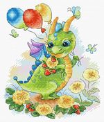 Набор для вышивания нитками МП Студия (Жар-птица), На цветущем лугу, 18х15 см