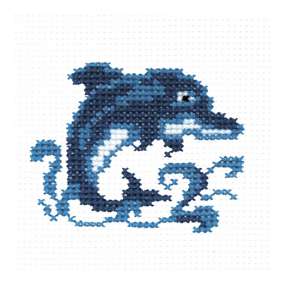 Набор для вышивания нитками РС Студия, Дельфин 7х9 см