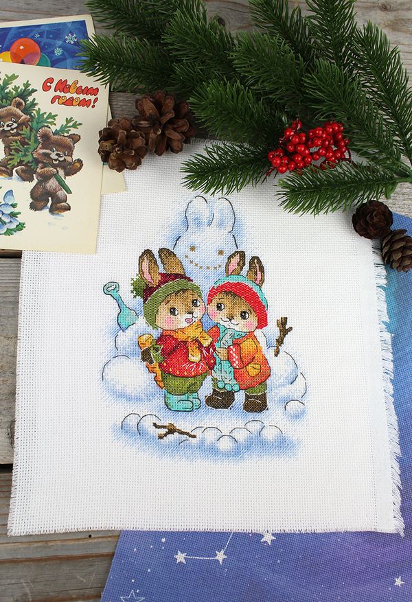 Набор для вышивания нитками МП Студия М-779, Не удержался, 20х16 см