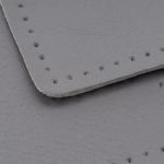 Заплатки пришивные из кожи, квадрат 6см с перфорацией, 2 шт, 100% кожа, 07 серый, 9112