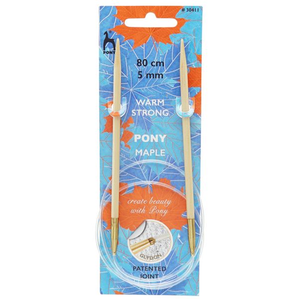 Спицы круговые Pony Maple ⌀5.0 мм, 80 см, клен, 30411