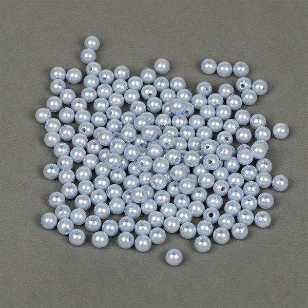 Бусины пластик (перламутр) ⌀8 мм, цв.A26 голубой, уп.500г (2130 шт), Magic4Hobby
