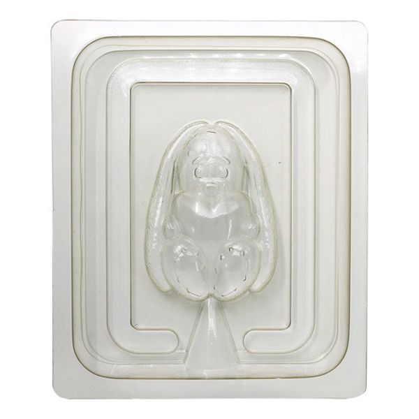 Пластиковая форма 3D, Зайка сидит с сердечком