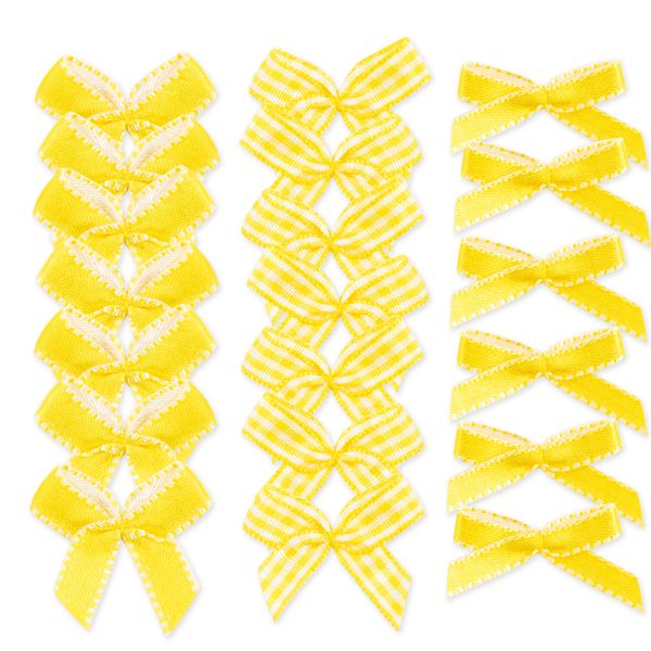 Набор текстильных бантиков, 100 шт, 402 желтый, Annet BDR