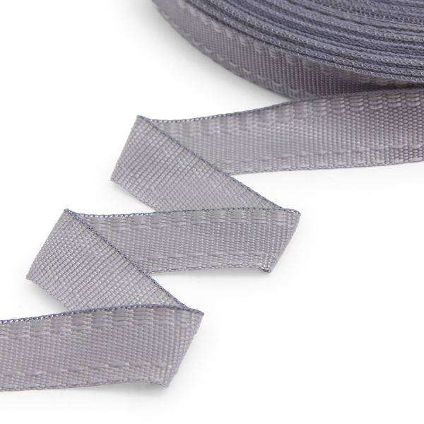 Тесьма брючная односторонняя 16 мм, 50 м, 2.9 г/м, св.серый
