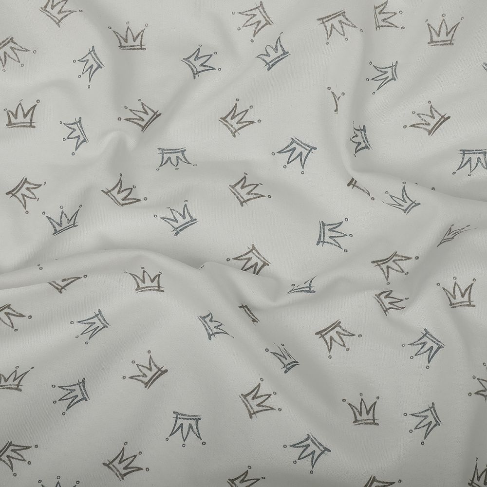 Футер 2-нитка начес 190 г/м², 100-100 см / 6 метров, N-ДЛ190-02, цв.бел/серый